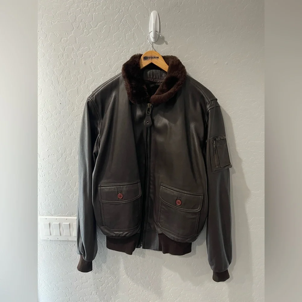 BUAER US Navy G-1 Flight Leather Jacket 55J14 N383S-39943 Large - Picture 1 of 9